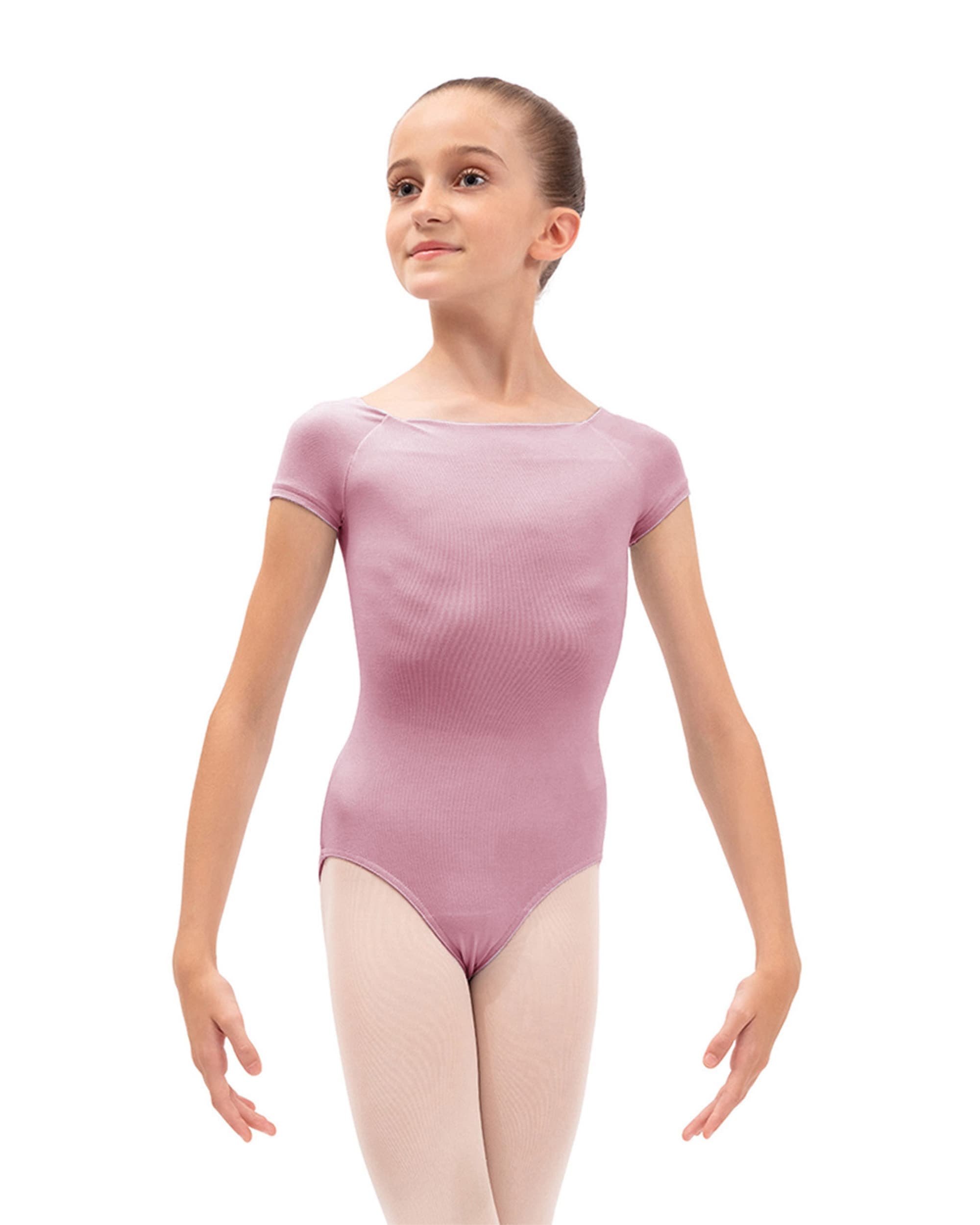 ショートスリーブ レオタード - キッズ - ローズ ショートスリーブ レオタード - キッズ - ローズ