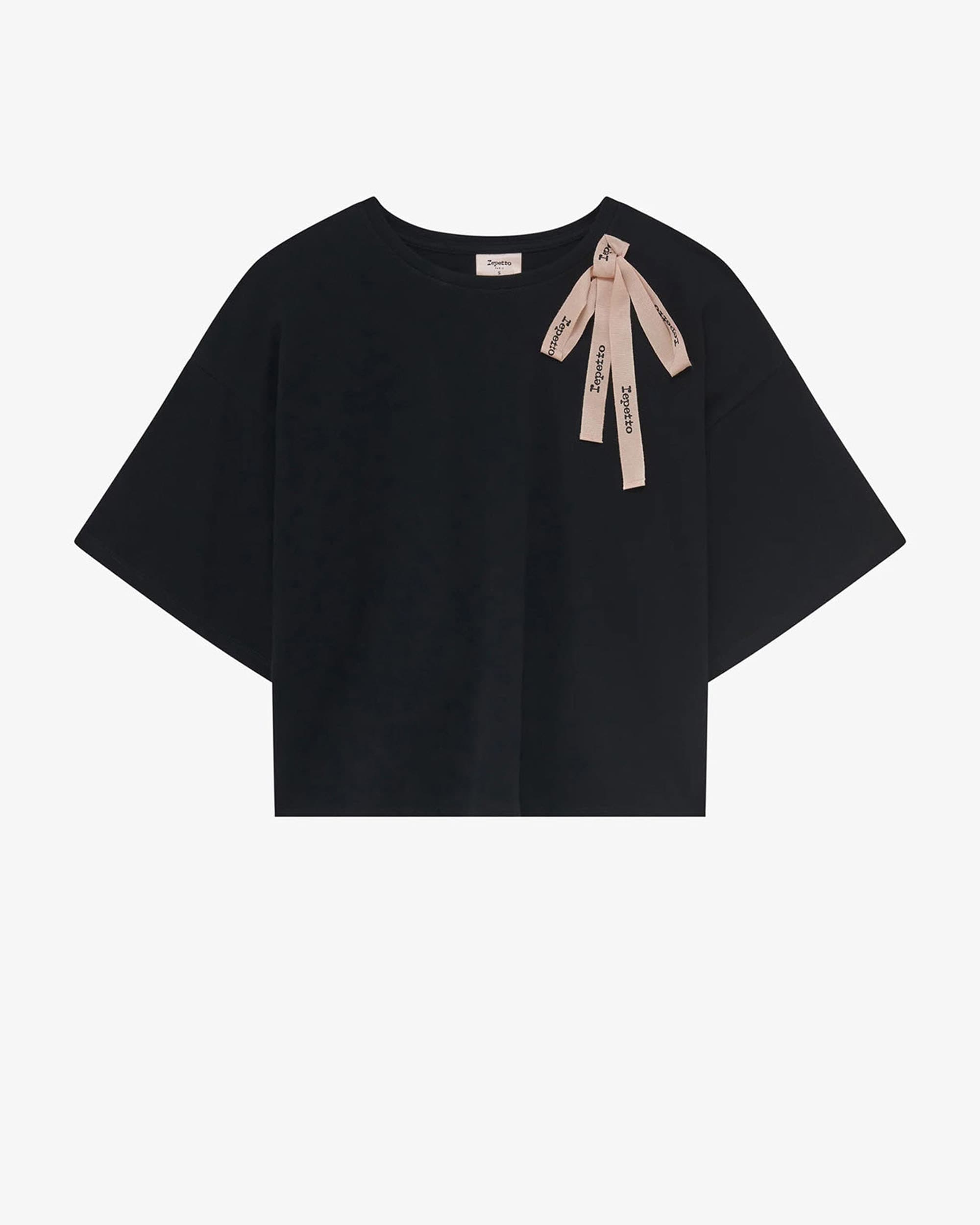 Shoulder knot T-shirt - ノワール Shoulder knot T-shirt - ノワール