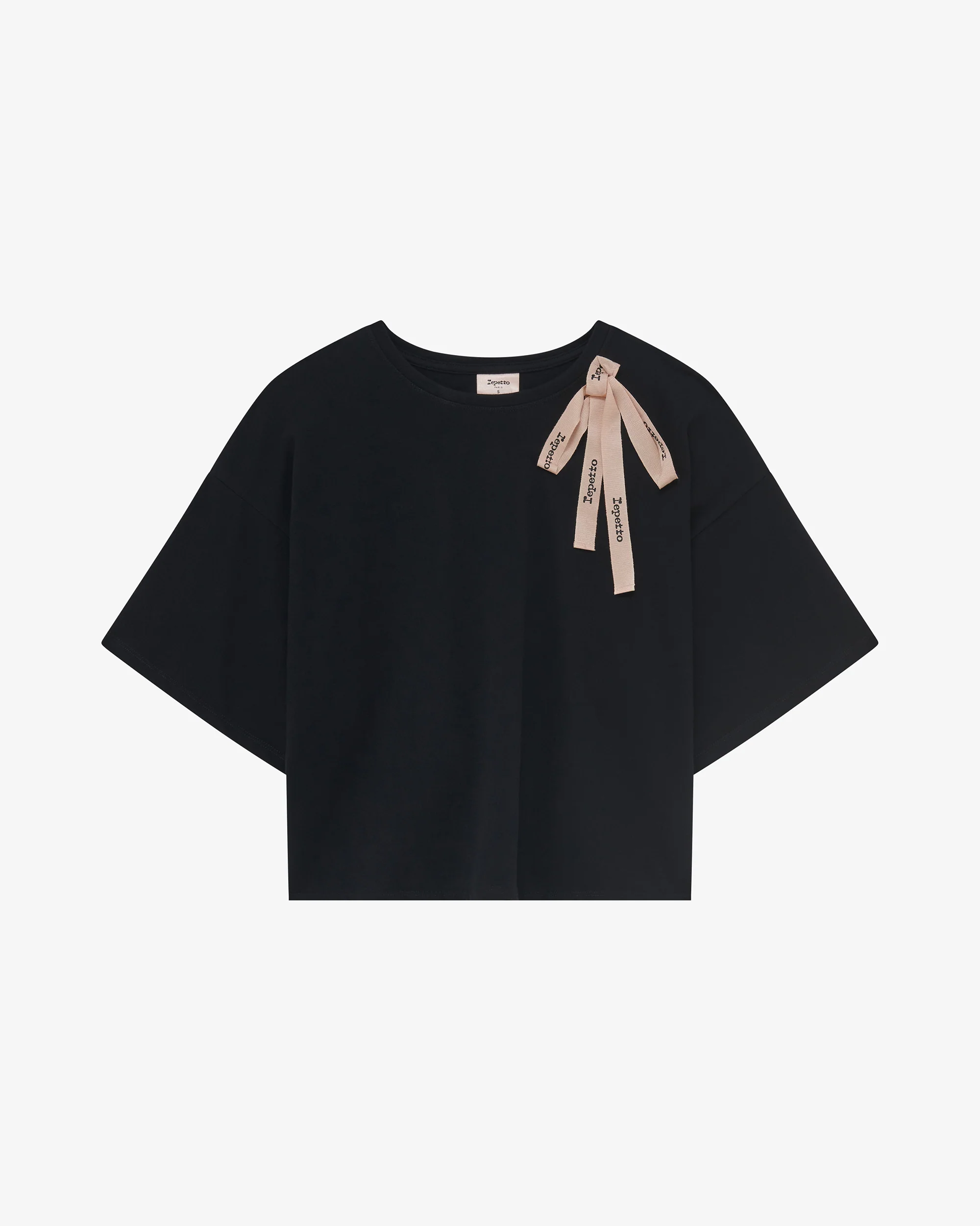 ショルダー ボウ Tシャツ - ノワール ショルダー ボウ Tシャツ - ノワール