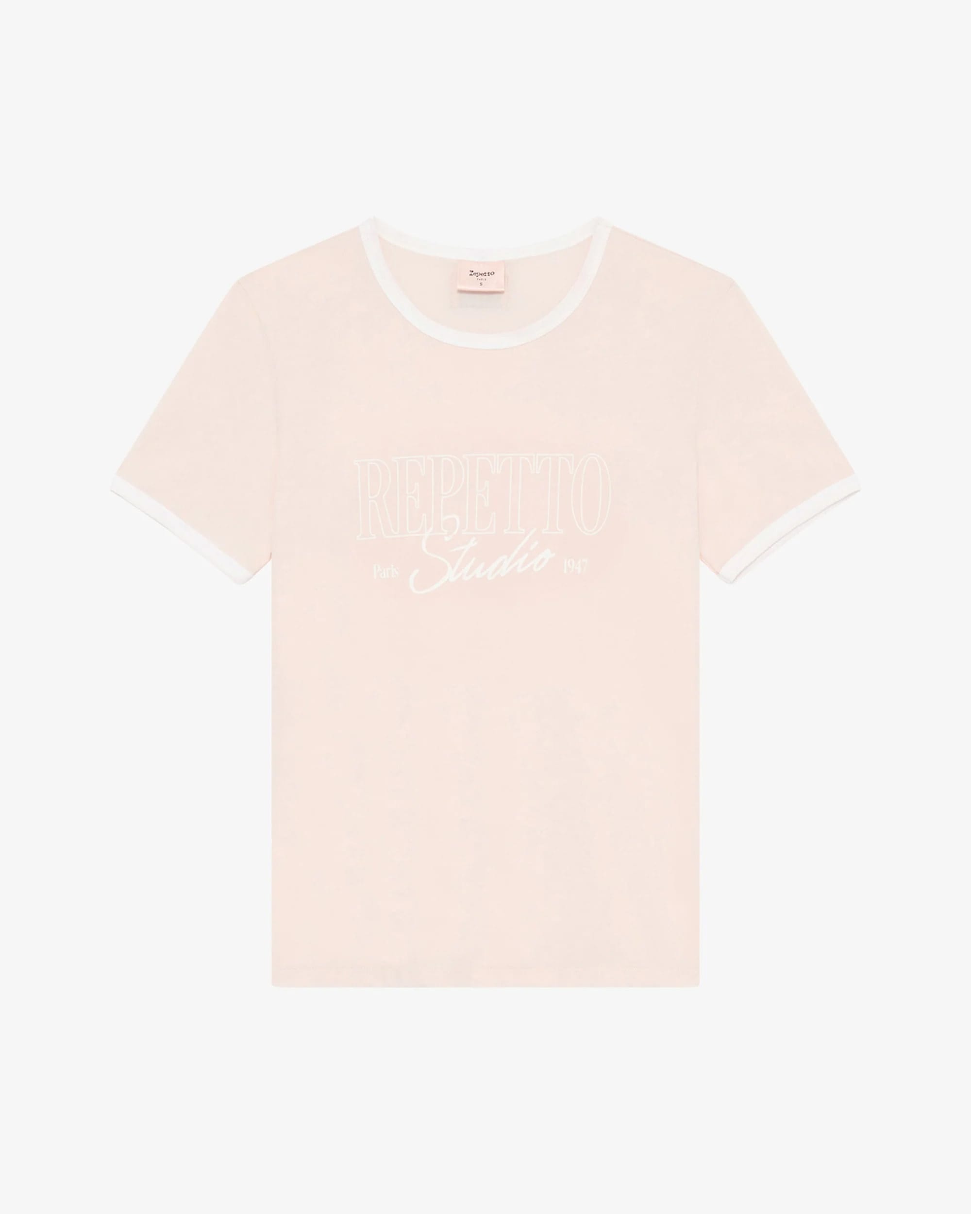 レペット ツートーン バレエスタジオ Tシャツ - ブラン / ローズ クレ レペット ツートーン バレエスタジオ Tシャツ - ブラン / ローズ クレ