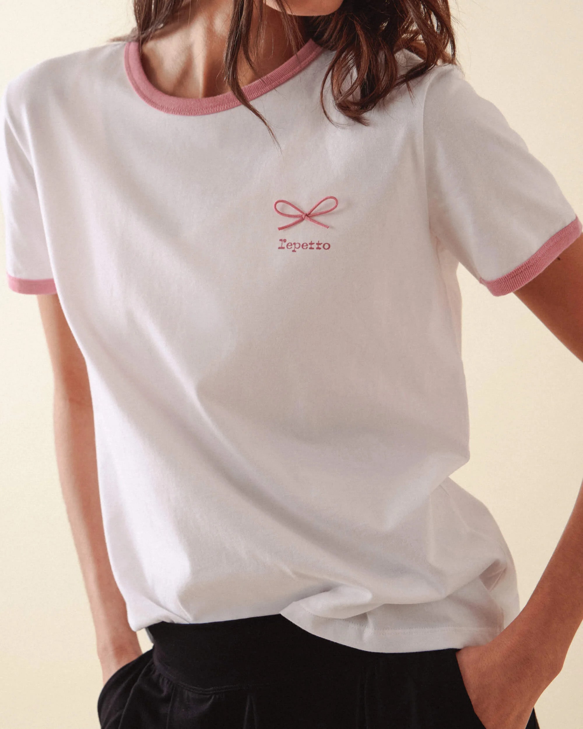 レペット ツートーン Tシャツ - ブラン / ボワ ドゥ ローズ