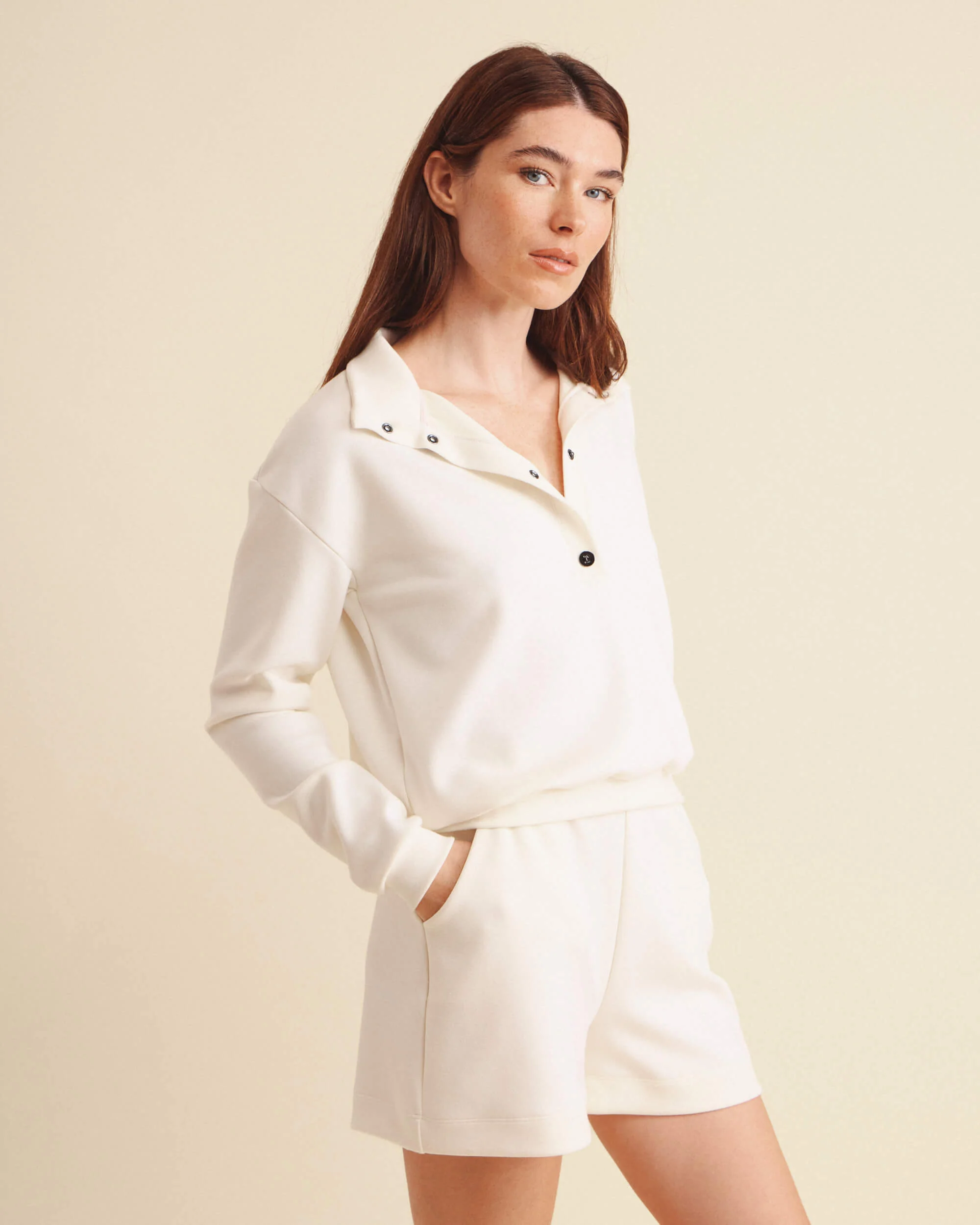 ハイネック スエットシャツ - エクリュ