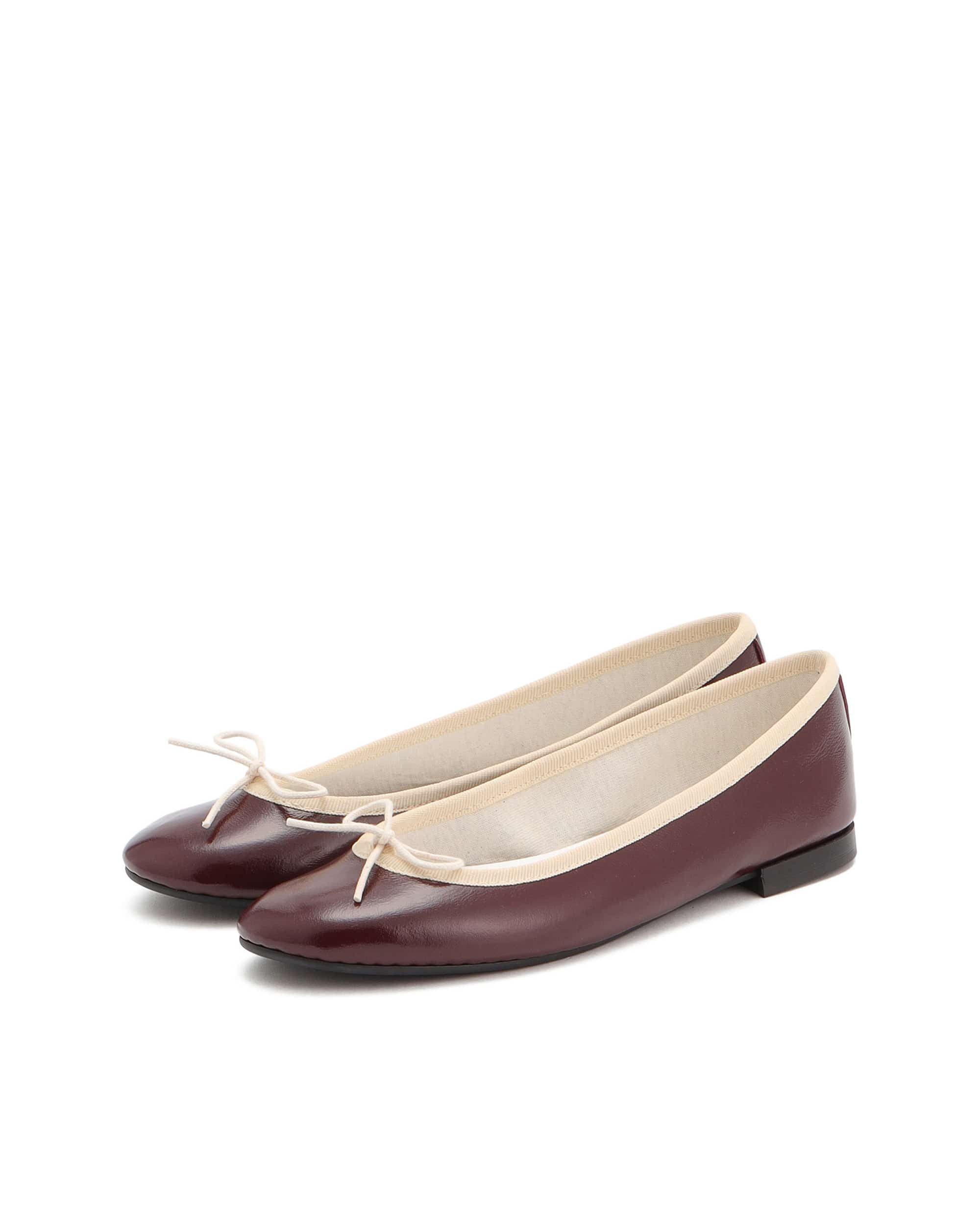 Cendrillon バレエフラット - ラバーソール - EUサイズ - サンド / ディープ ワイン Cendrillon バレエフラット - ラバーソール - EUサイズ - サンド / ディープ ワイン