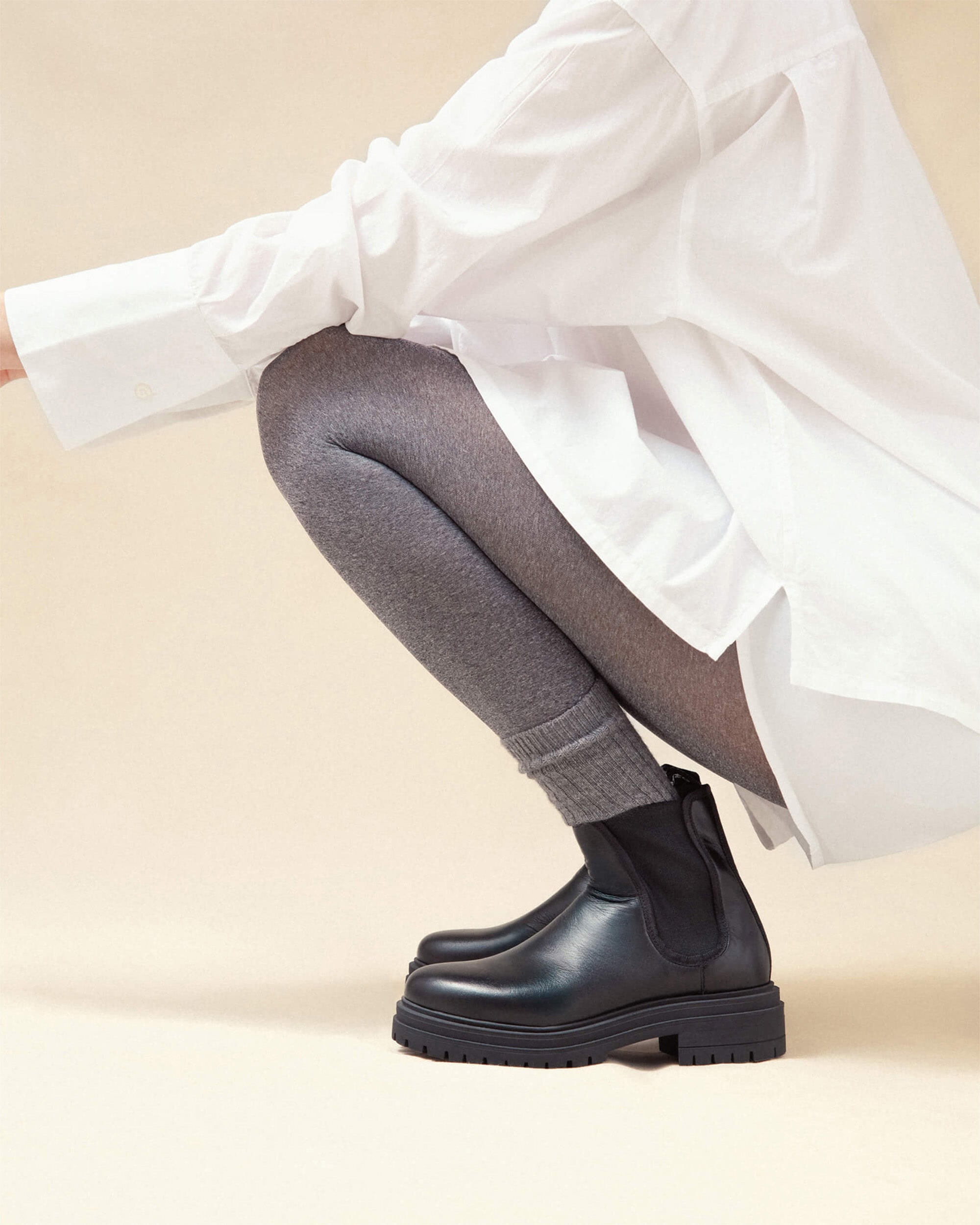 Melissa チャンキーブーツ - ラバーソール - FRサイズ - ノワール Melissa チャンキーブーツ - ラバーソール - FRサイズ - ノワール