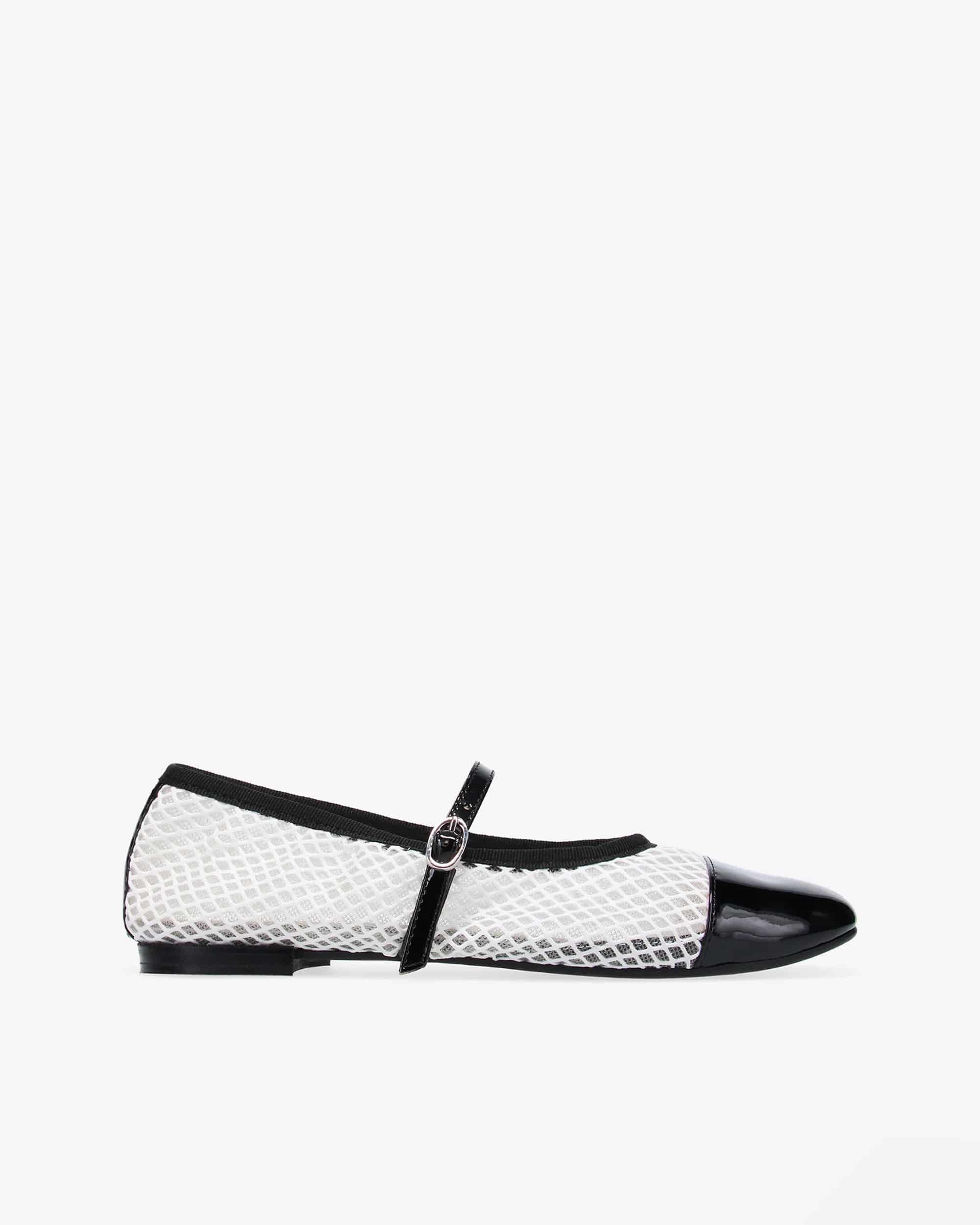 Georgiana Mesh メリージェーン - ラバーソール - EUサイズ - ブラン / ノワール Georgiana Mesh メリージェーン - ラバーソール - EUサイズ - ブラン / ノワール